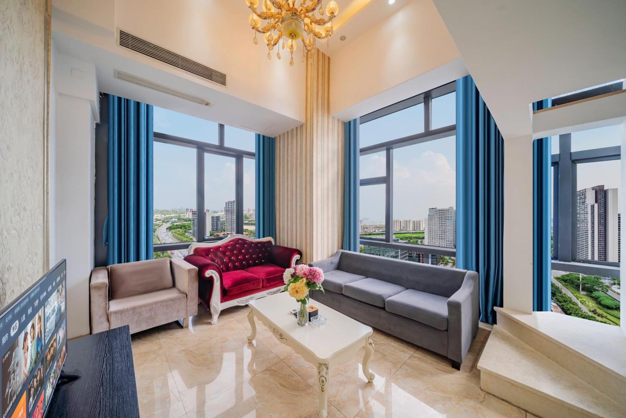 April Fair Duplex Apartment Guangzhou South Railway Station Ao Yuan Yue Shi Dai Branch 외부 사진